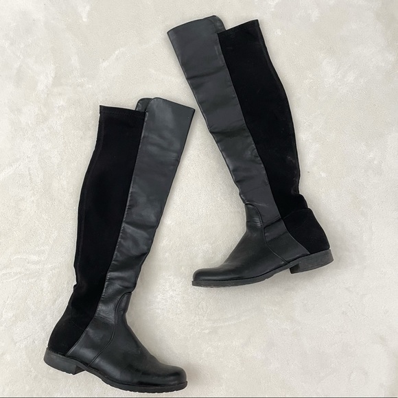 Unisa Shoes - Unisa Black Leather Riding Knee High Boots